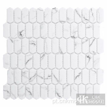 Mini Piquete Branco Vidro Mosaico Backsplash